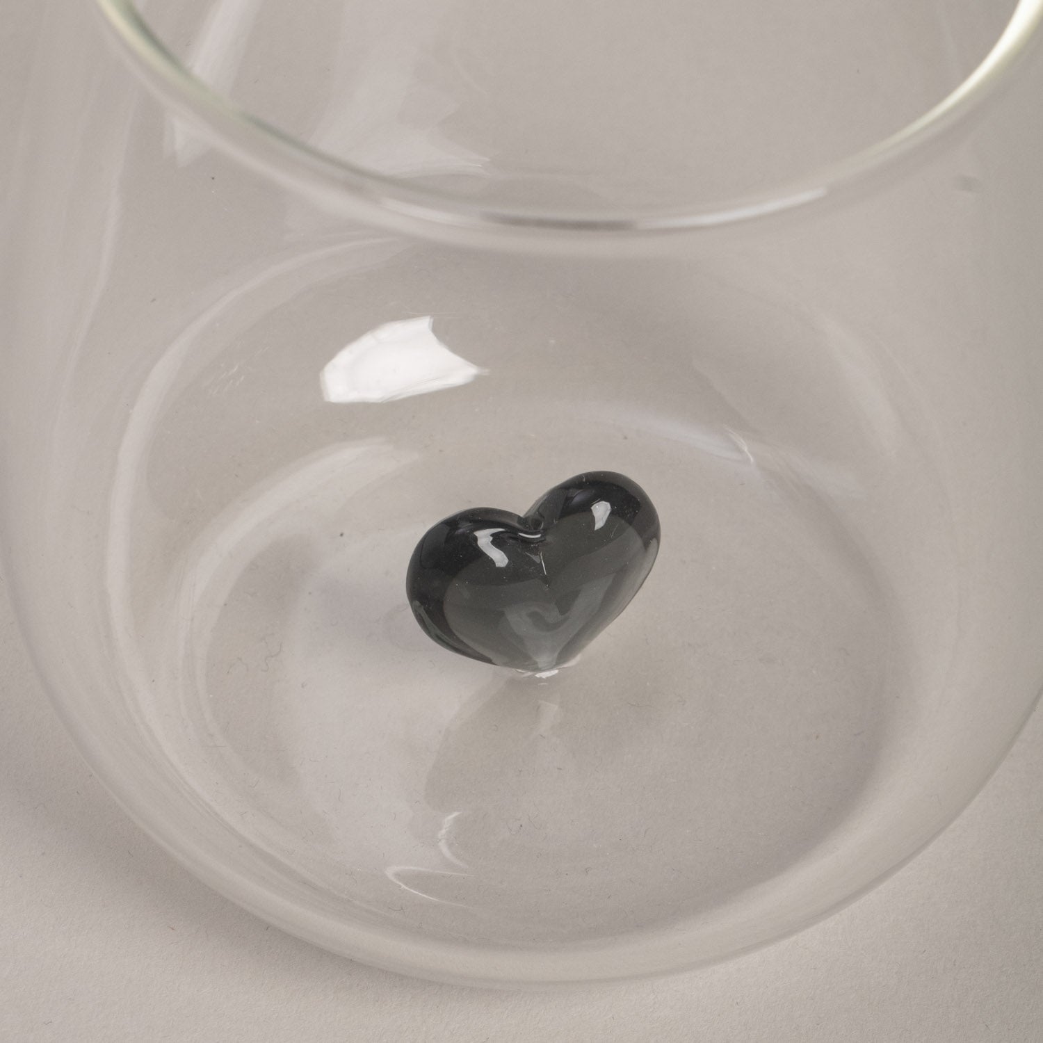 Trinkglas schwarzes Herz - Eulenschnitt