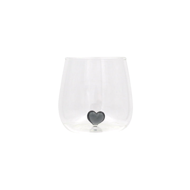 Drinking glass HEART FIGURE BLACK - Eulenschnitt