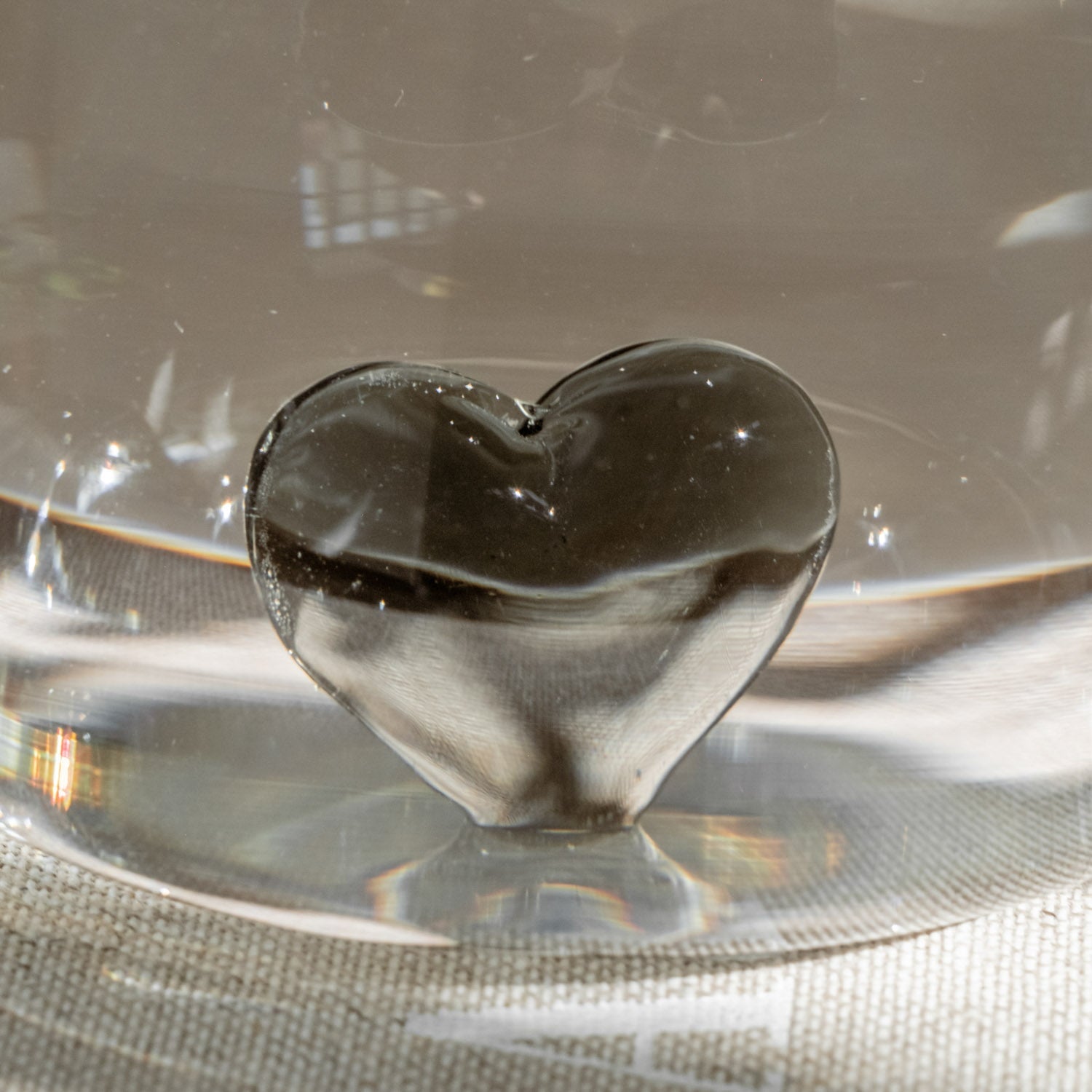 Trinkglas schwarzes Herz - Eulenschnitt