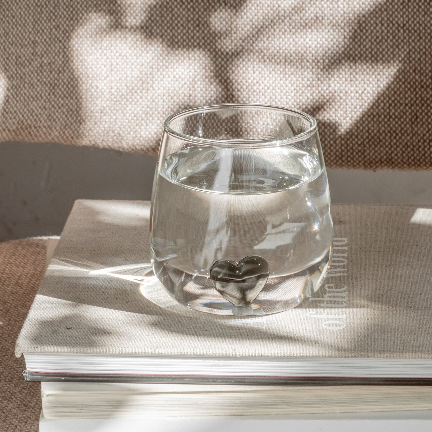 Trinkglas schwarzes Herz - Eulenschnitt