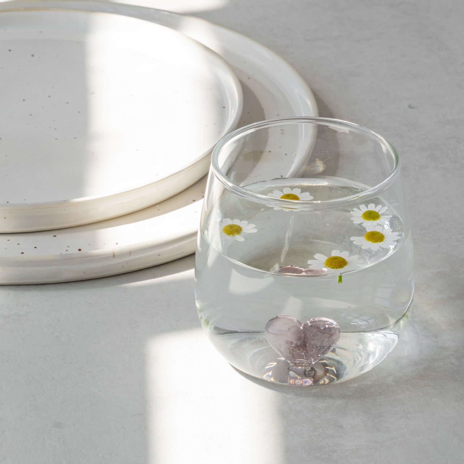 Trinkglas ROSA HERZ - Eulenschnitt