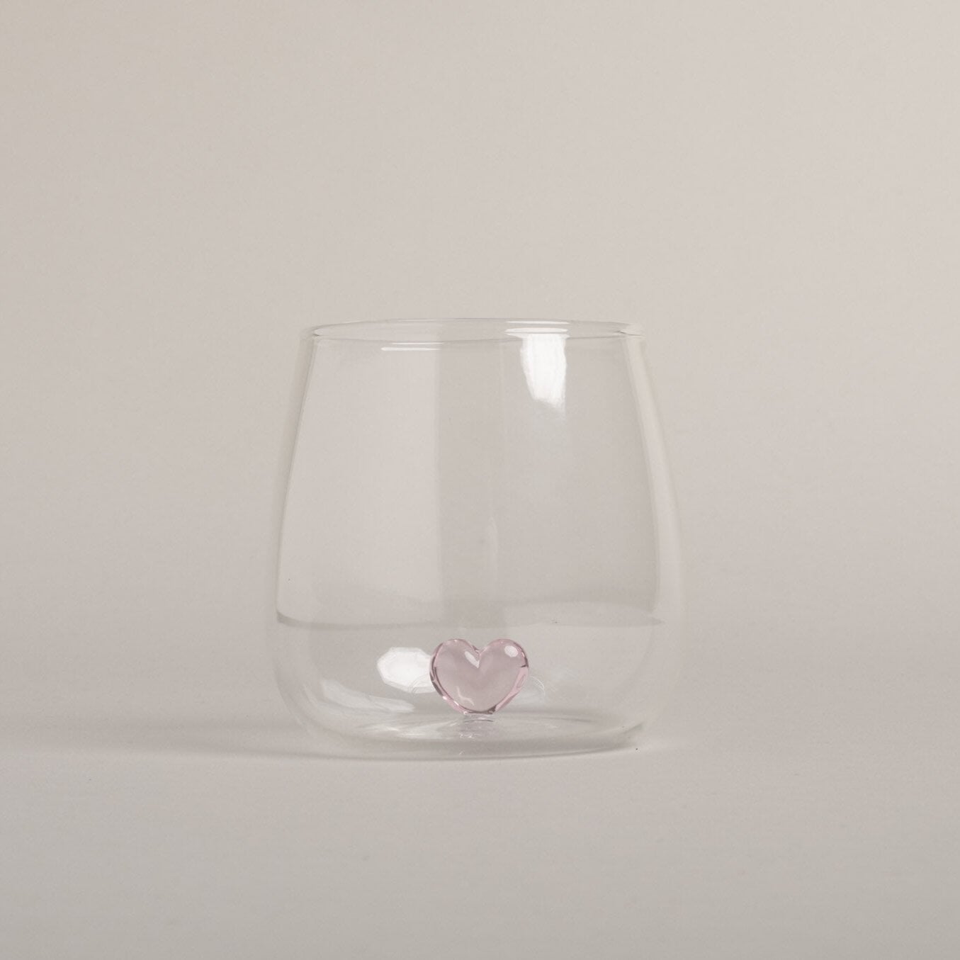 Trinkglas ROSA HERZ - Eulenschnitt