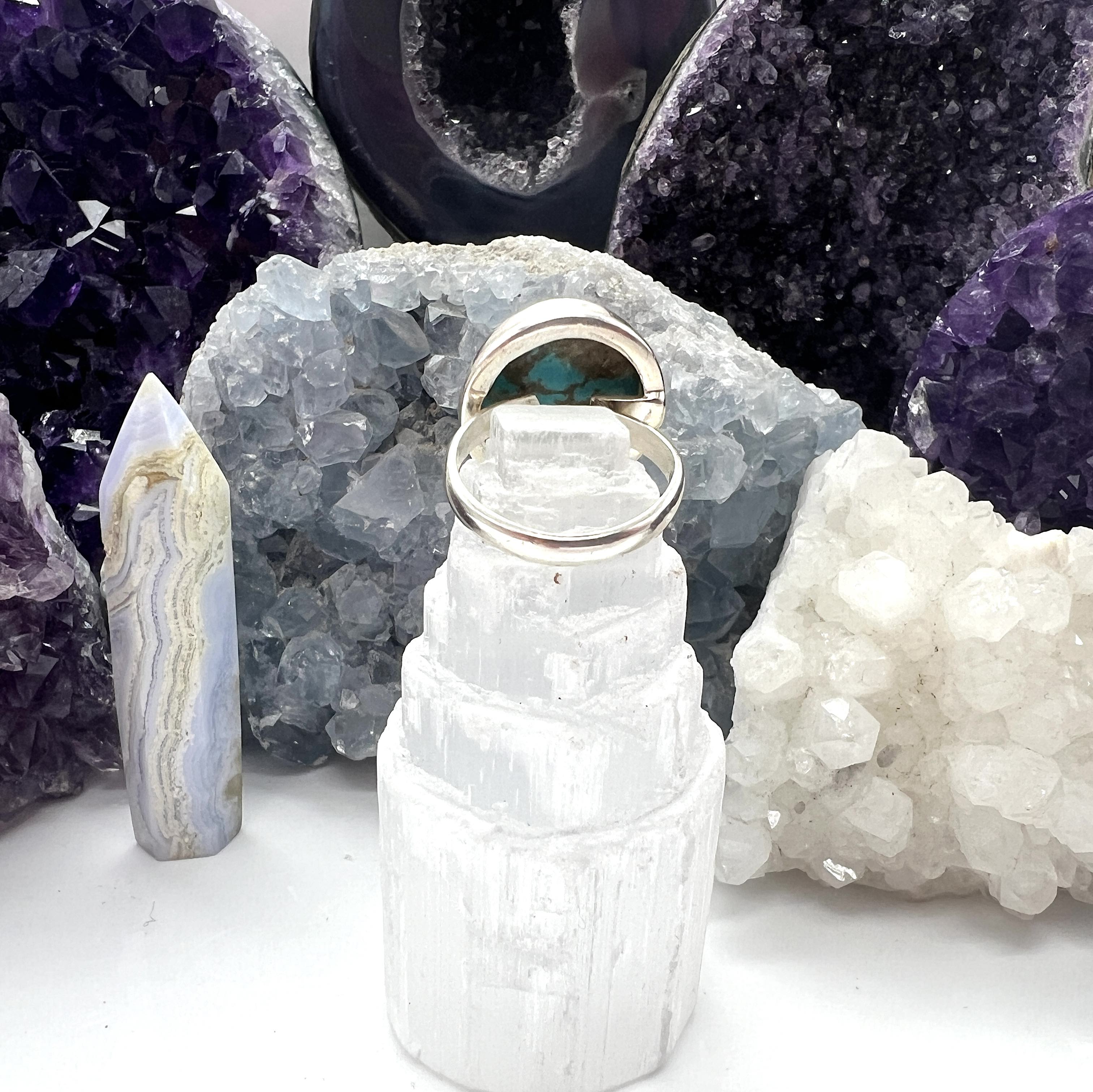 Türkis-Ring, verstellbar, höchste Güte, verschiedene Einzelstücke