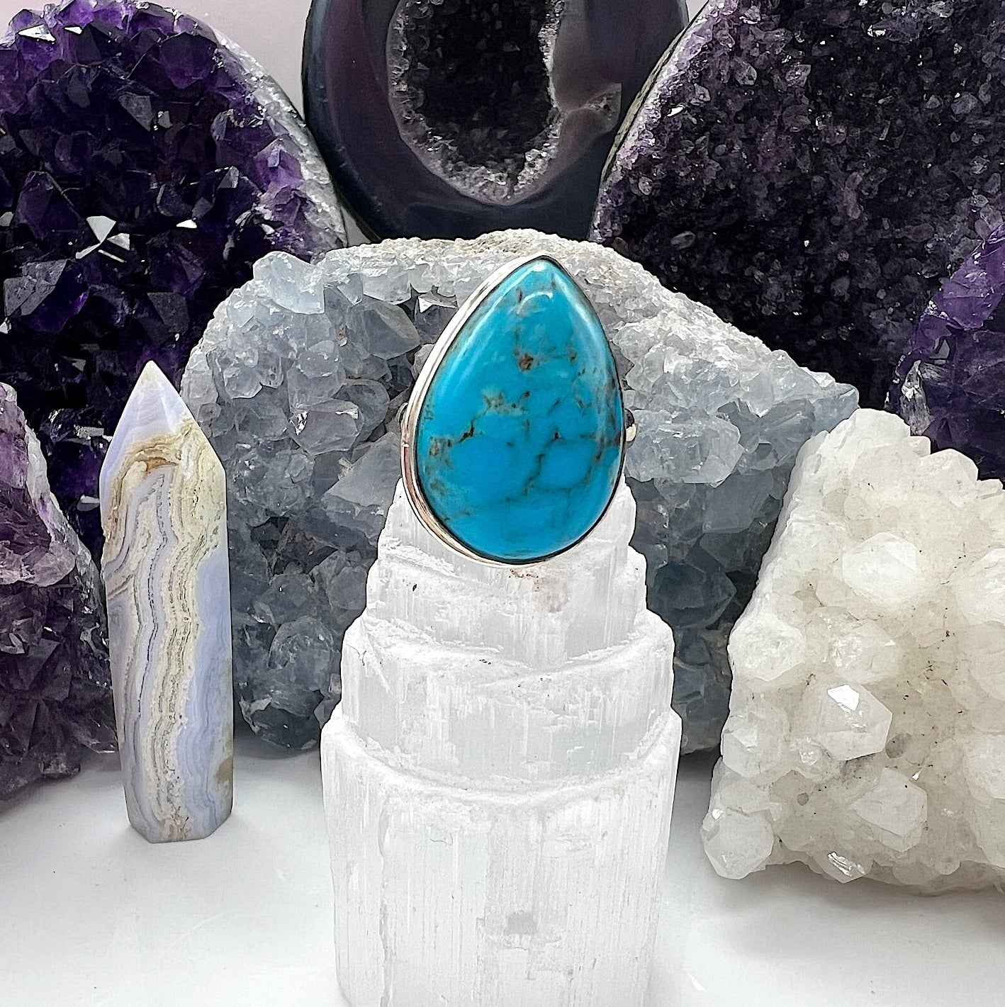 Turquoise ring, adjustable, highest quality, various unique pieces