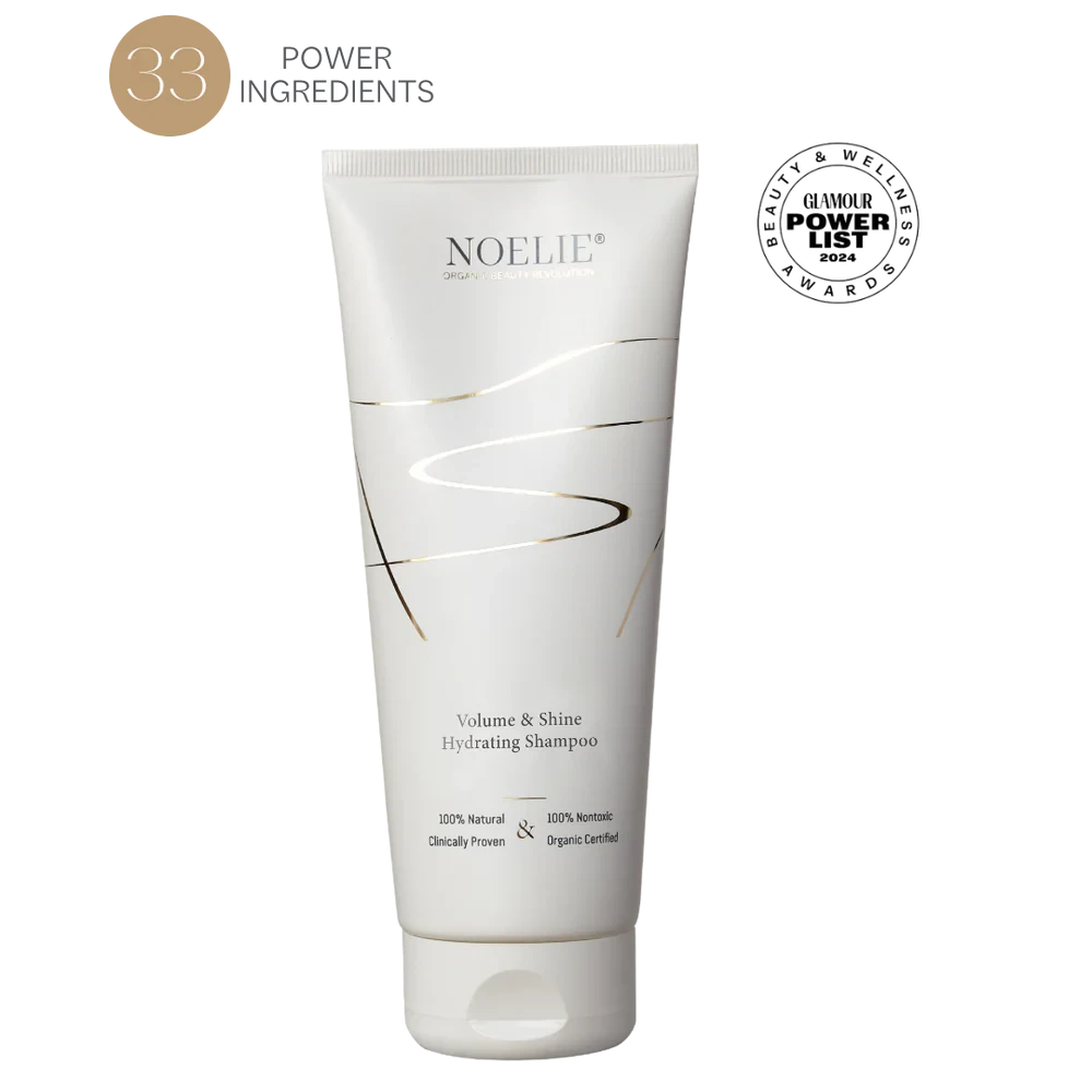 NOELIE Volume & Shine Shampoo vor weißem Hintergrund.