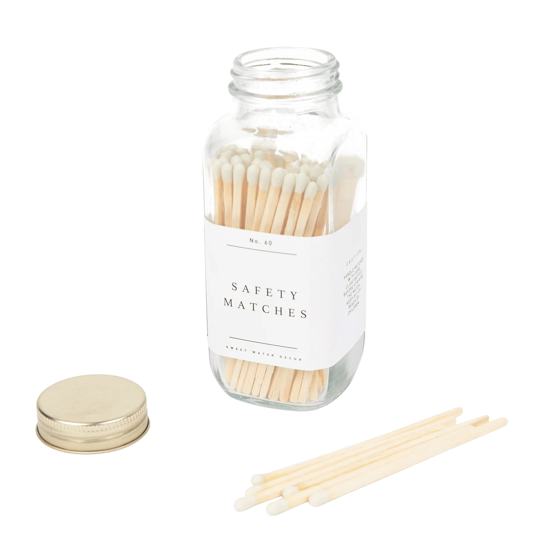 WHITE Safety Matches GOLD LID | Streichhölzer - SWEET WATER DECOR