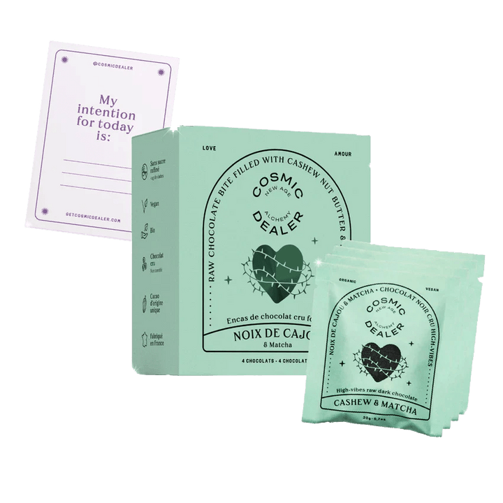 MATCHA & CASHEW BUTTER 4er Box Chakra Schokolade COSMIC DEALER