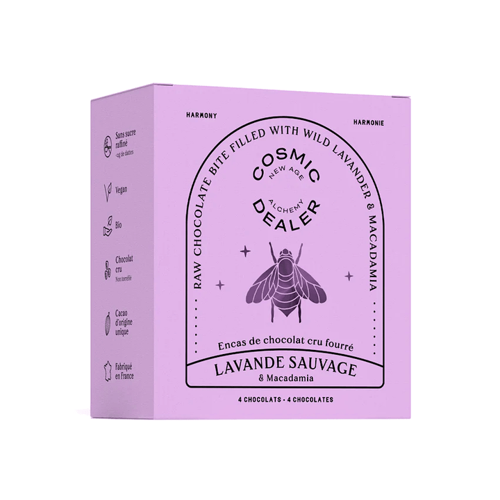 WILD LAVENDER & MACADAMIA 4er Box Chakra Schokolade - COSMIC DEALER