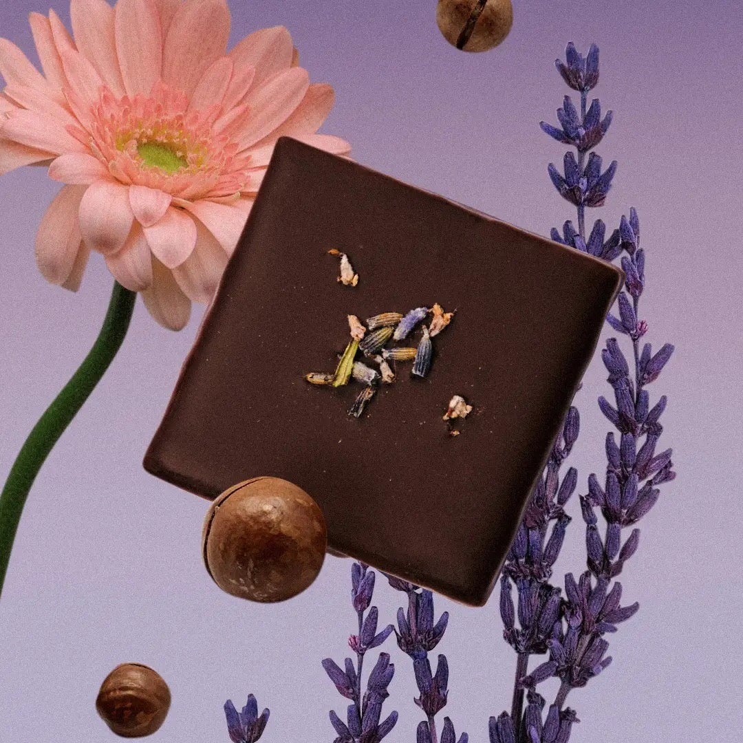 WILD LAVENDER & MACADAMIA 4er Box Chakra Schokolade - COSMIC DEALER