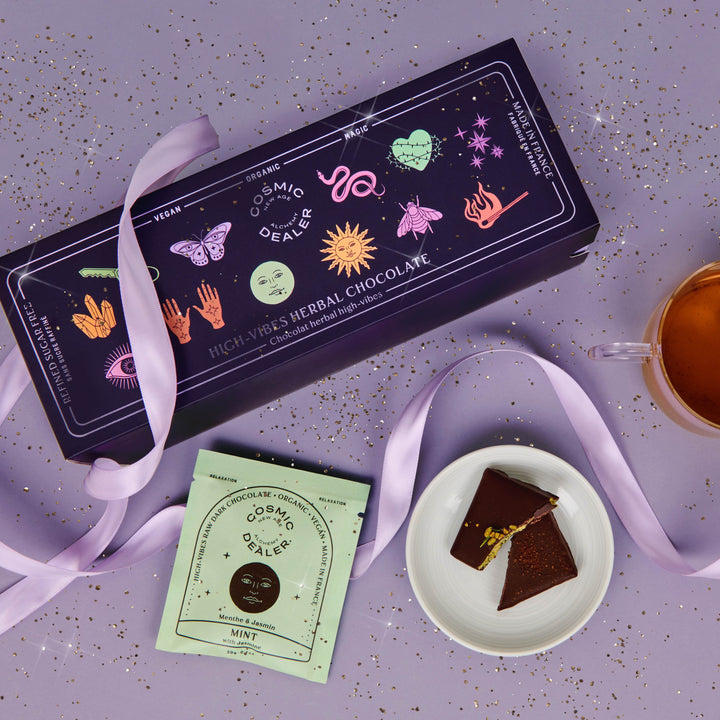 Cosmic Dealer Geschenkbox - 20 Mini Schokoladen verschiedener Geschmacksrichtungen