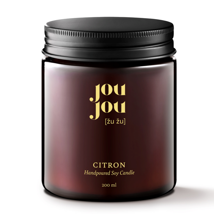 CITRON- natürliche Duftkerze aus Soja mit blumiger Note aus Mimose, Zitrone und Jasmin