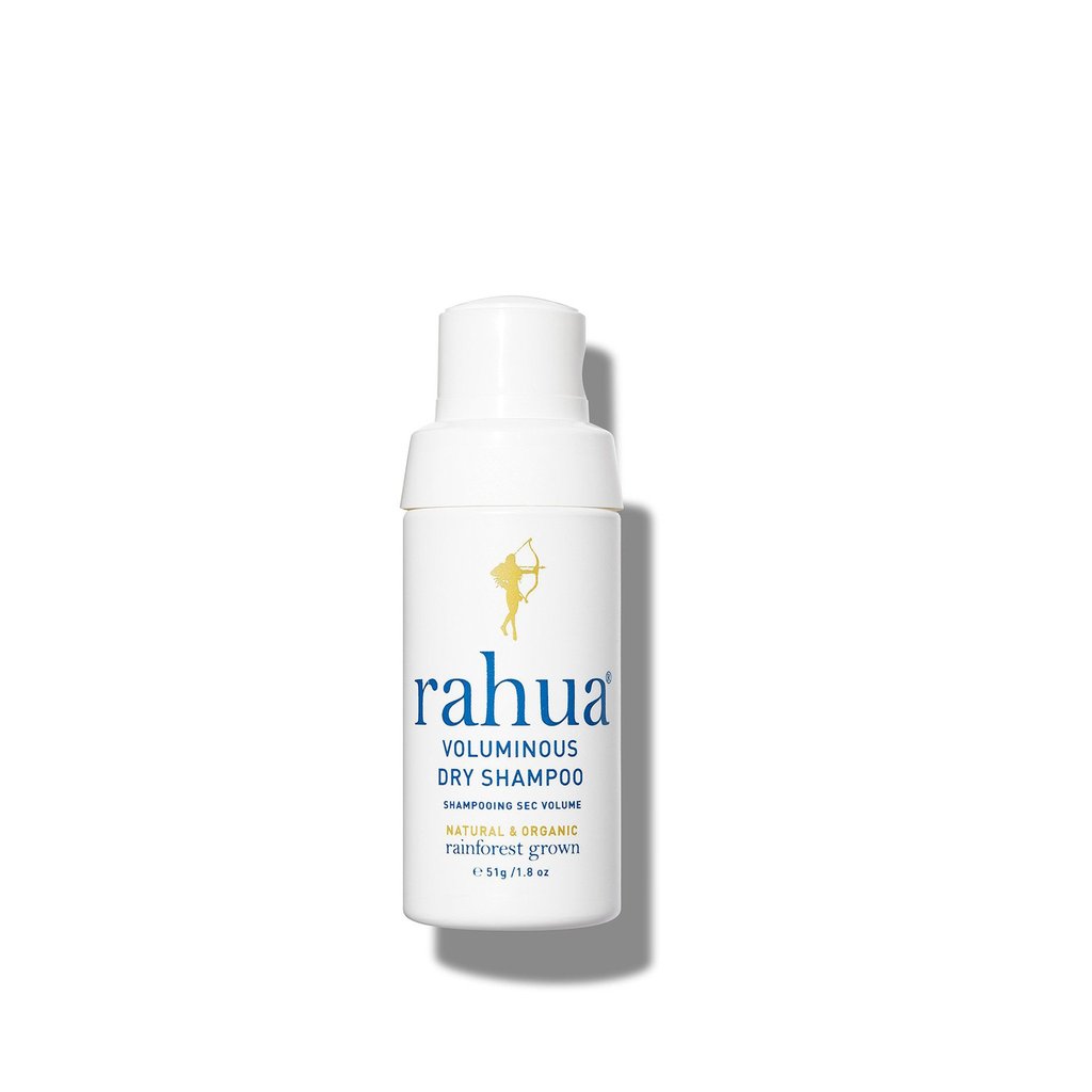 Rahus Voluminous Dry Shampoo Flasche vor weißem Hintergrund.