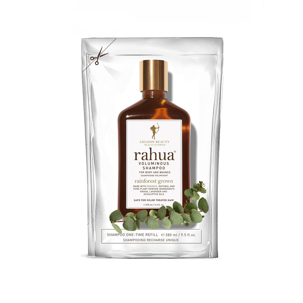 Rahua Voluminous Shampoo REFILLpouch vor weißem Hintergrund. North Glow