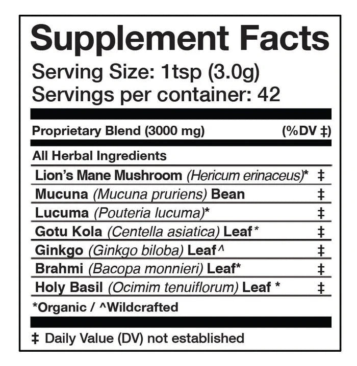 The Mind von Anima Mundi Supplement Facts