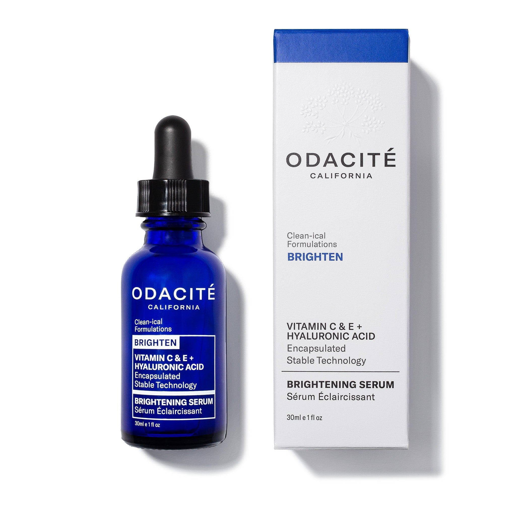 Odacité Brighten Serum mit Verpackung – modernes Clean-Beauty-Design