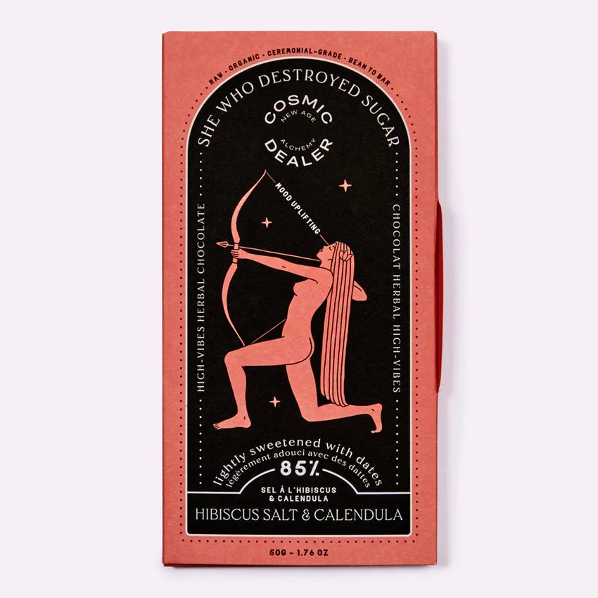 Cosmic Dealer 85% Chocolate with Hibiscus Salt & Calendula - Cosmic Dealer North Glow