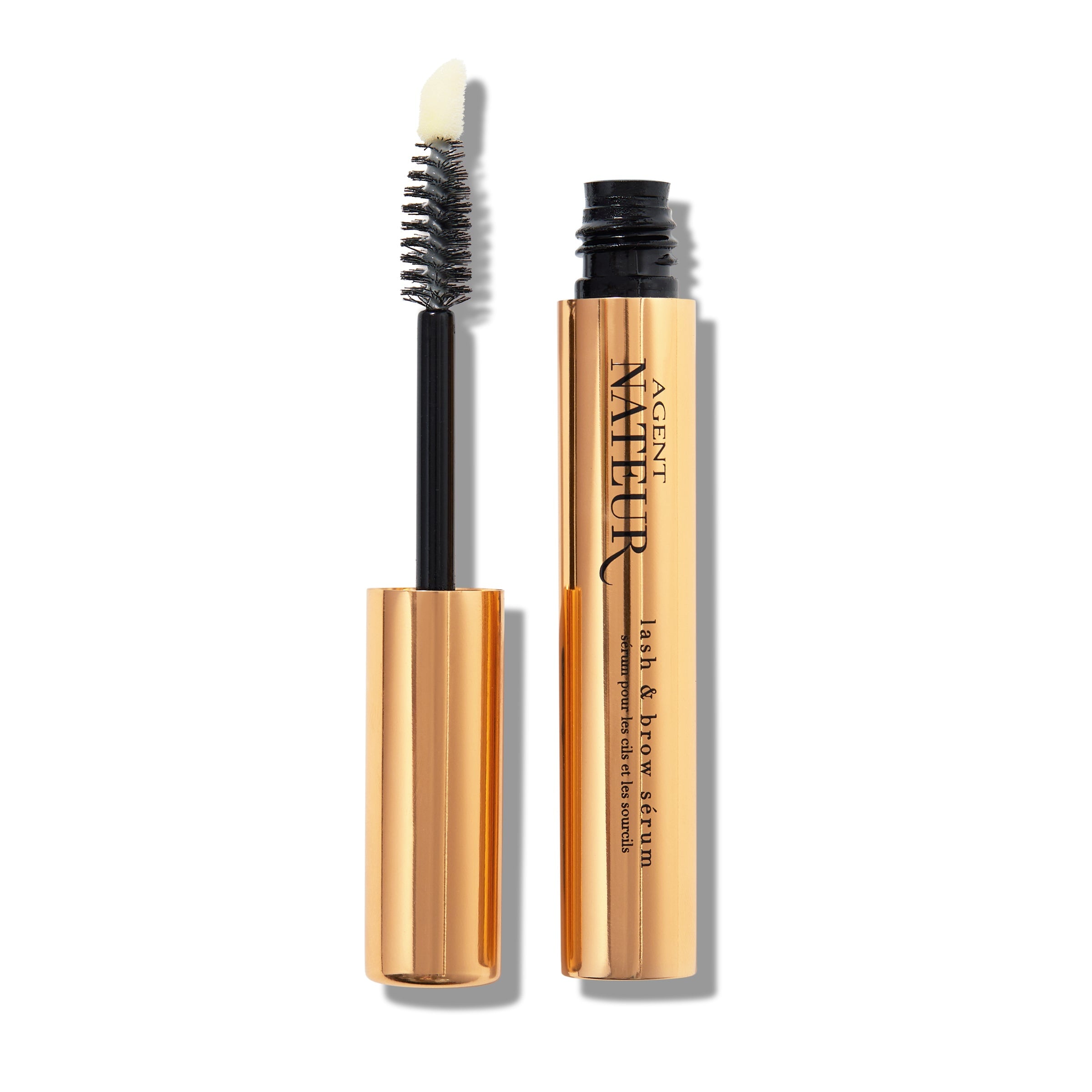 Lash & Brow Serum goldene geöffnete Verpackung vor weißem Hintergrund