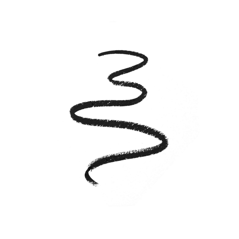 Farb- und Texturbeispiel des Kajal Le Crayon No 710 Le Noir CALISTOGE vor weißem Hintergrund.