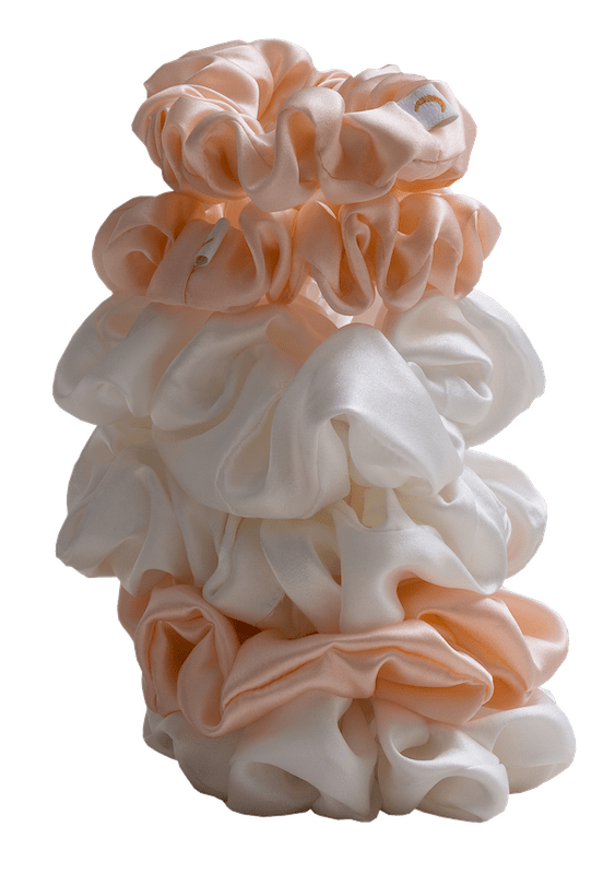 Silk scrunchie set of 2 / rose or white
