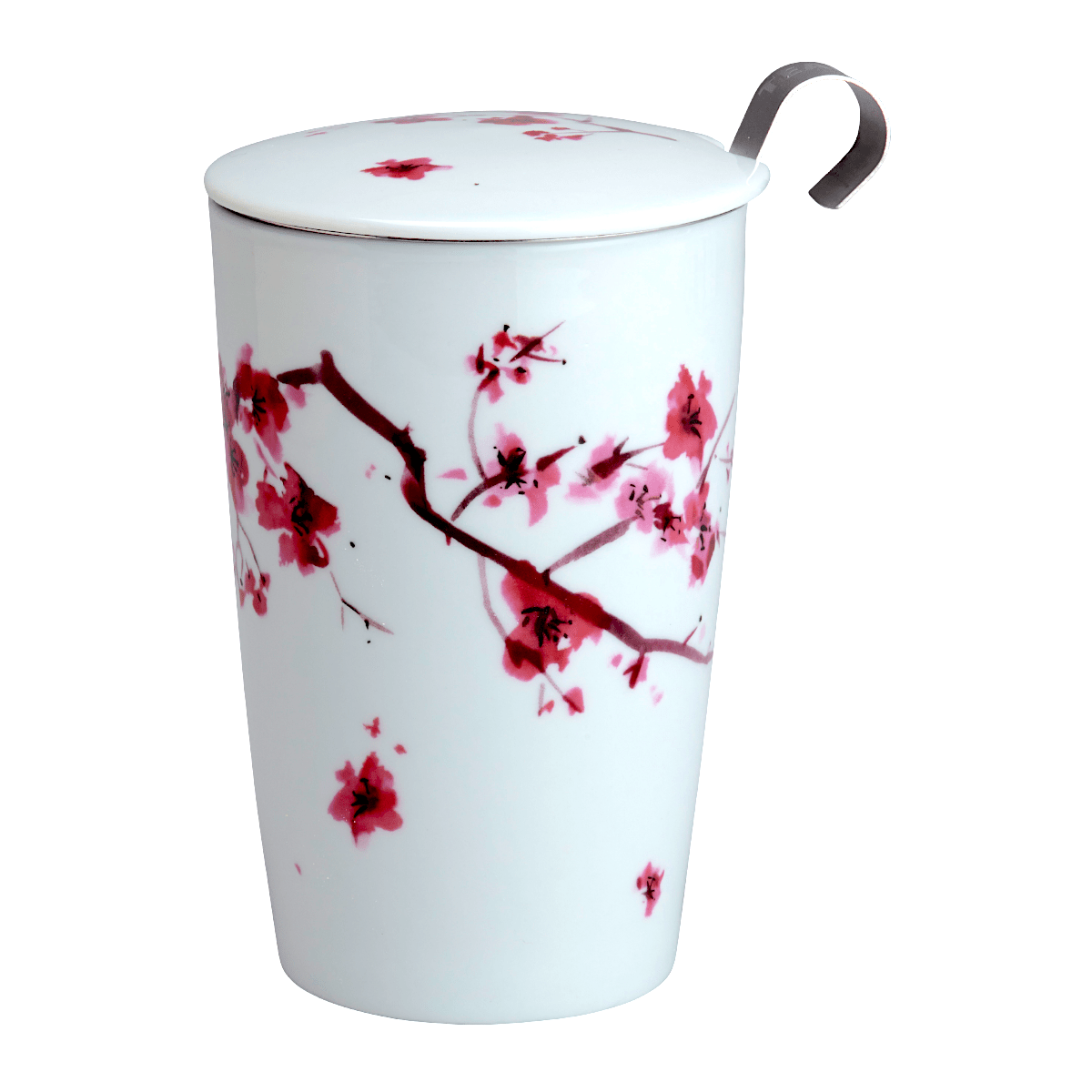 Teaeve "Cherry Blossom" - Porcelain mug with integrated tea strainer