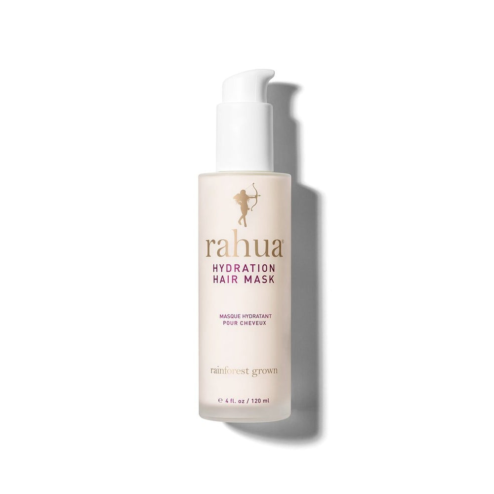 Rahua Hydration Hair Mask bottle stands against a white background.