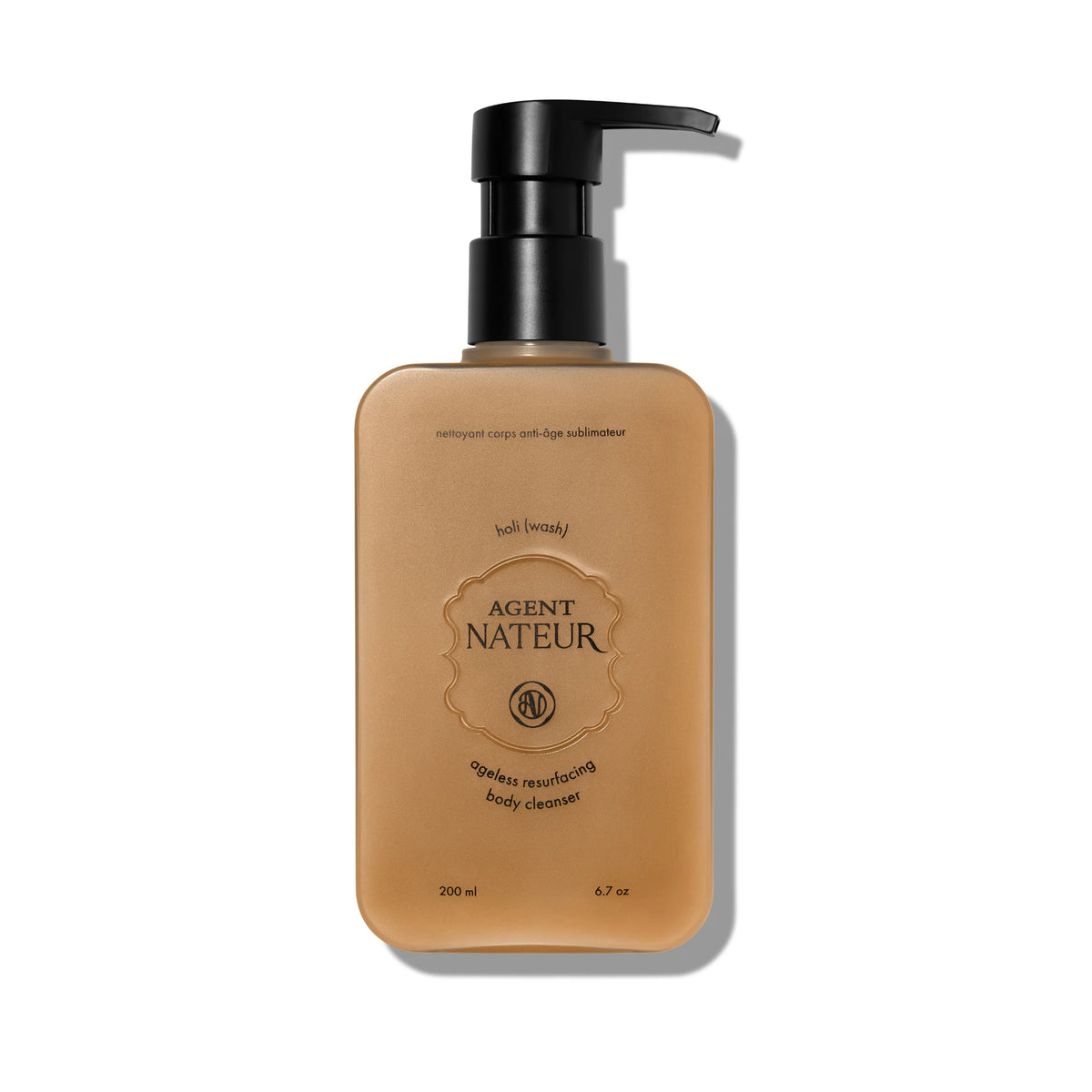 Agent Nateur ageless resurfacing body cleanser vor weißem Hintergrund.