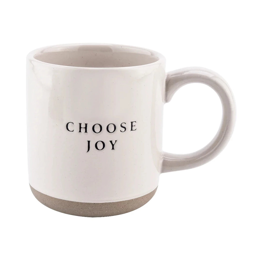 Cremefarbene Kaffeetasse "Choose Joy" North Glow