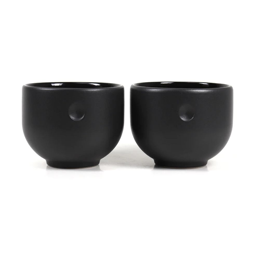 Stylische Cappuccino Tasse Keramik Ruhepunkt - schwarz North Glow