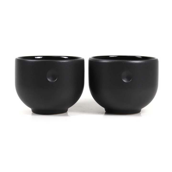 Stylische Cappuccino Tasse Keramik Ruhepunkt - schwarz