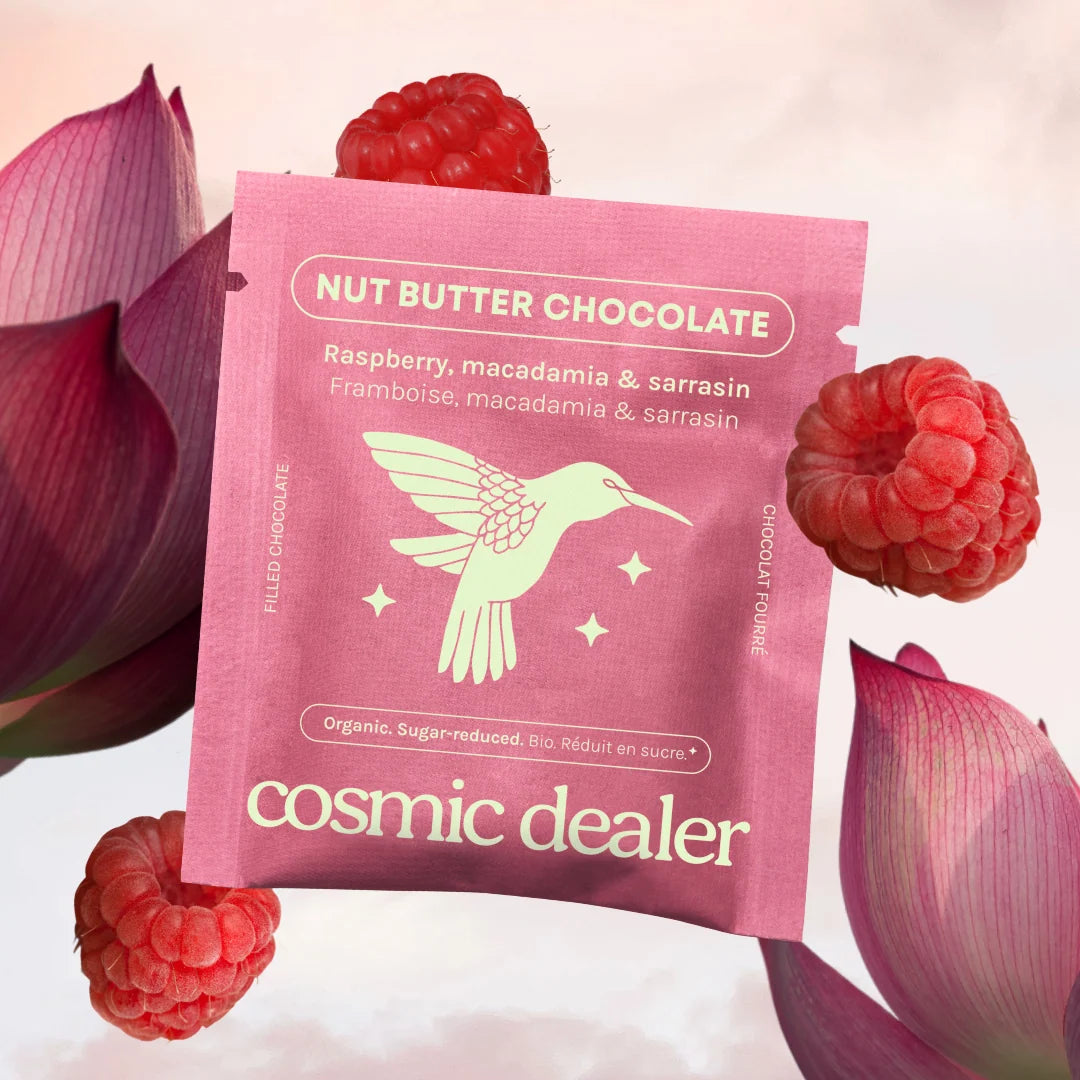 Raspberry & Macadamia Nussbutter-Schokolade in dunkler Schokolade