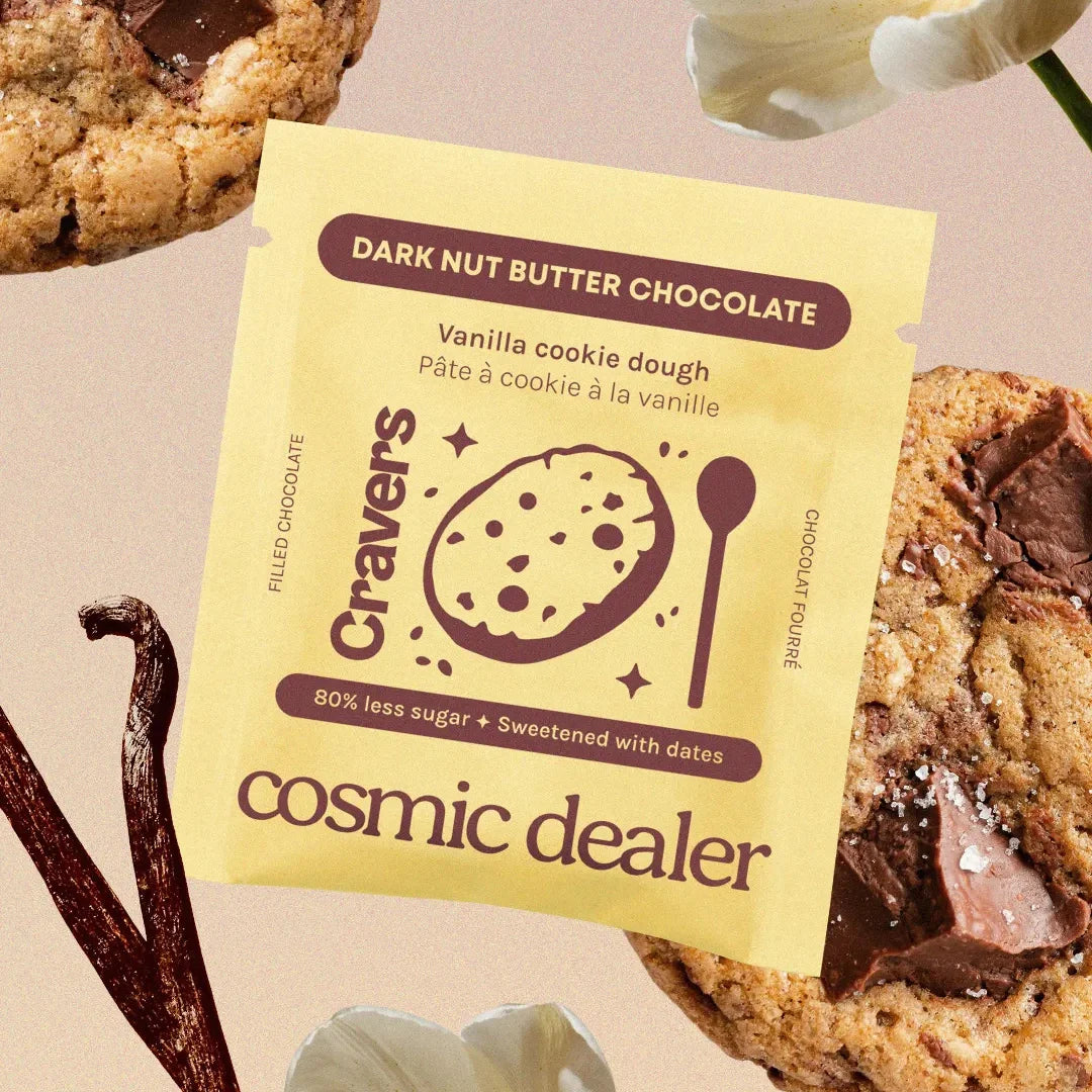 COSMIC DEALER x CRAVERS Vanilla Cookie Dough Schokoladen einzeln verpackt