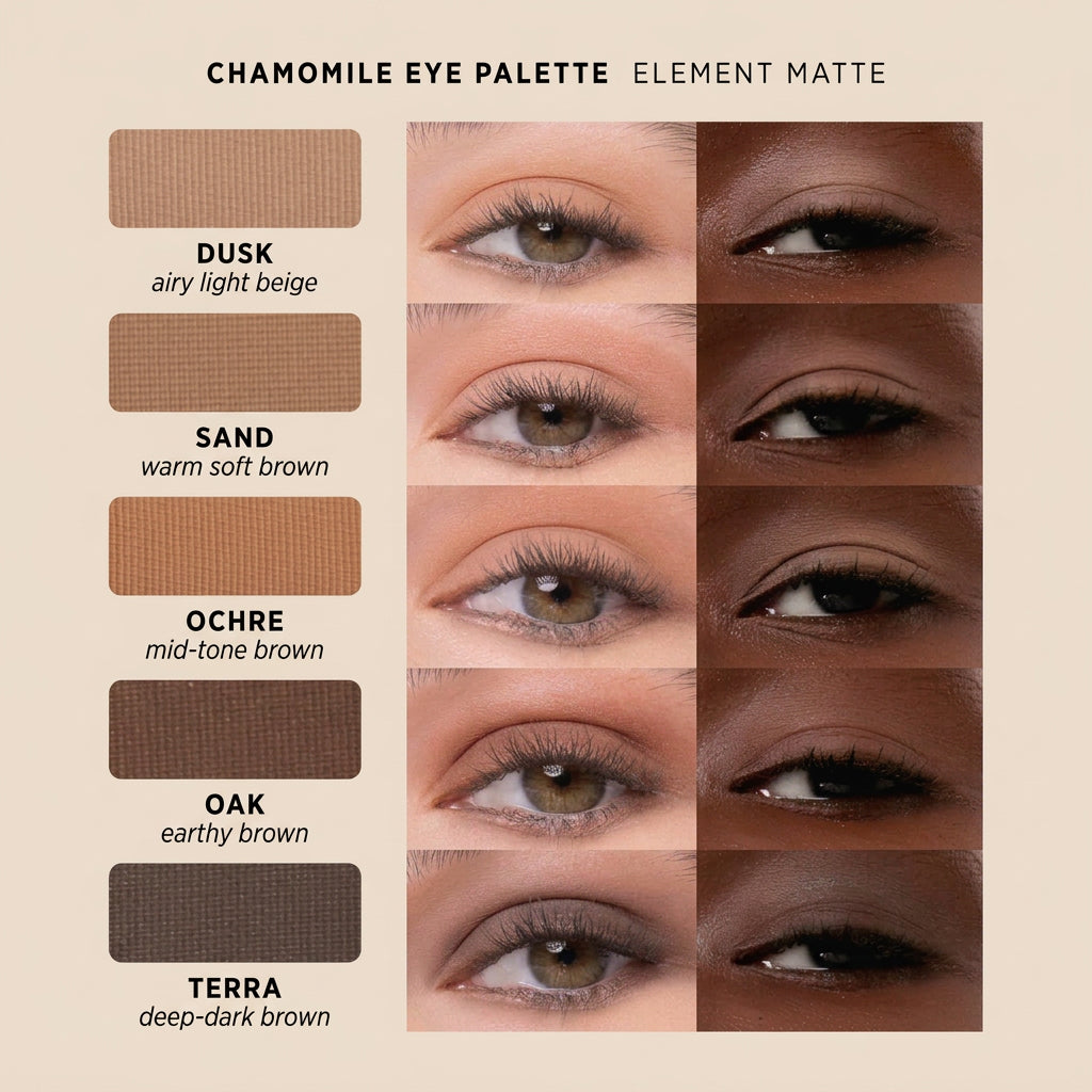 Matte Lidschatten von Ere Perez: Chamomile Eye Palette Element Matte für natürliche Augen-Make-up-Looks