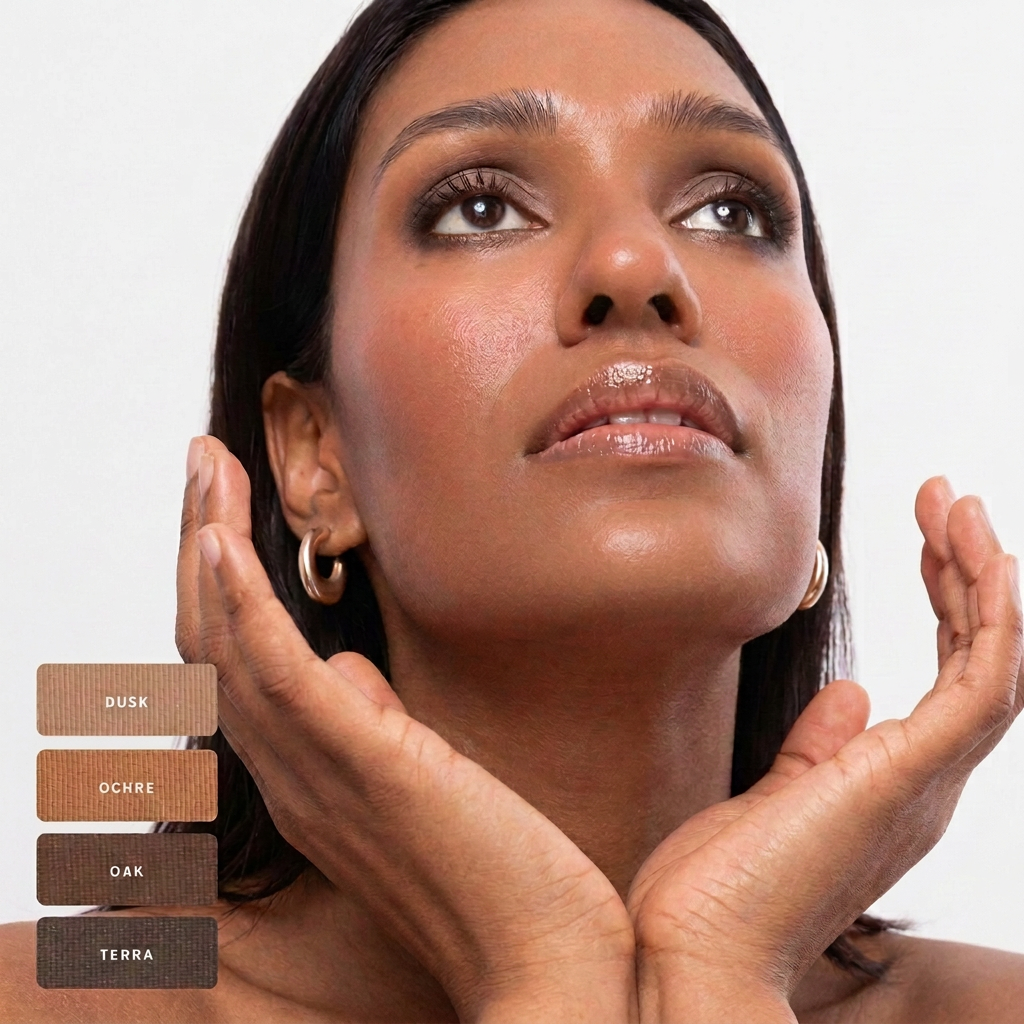 Element Matte Lidschattenpalette von Ere Perez mit den Farbtönen Dusk, Sand, Ochre, Oak und Terra