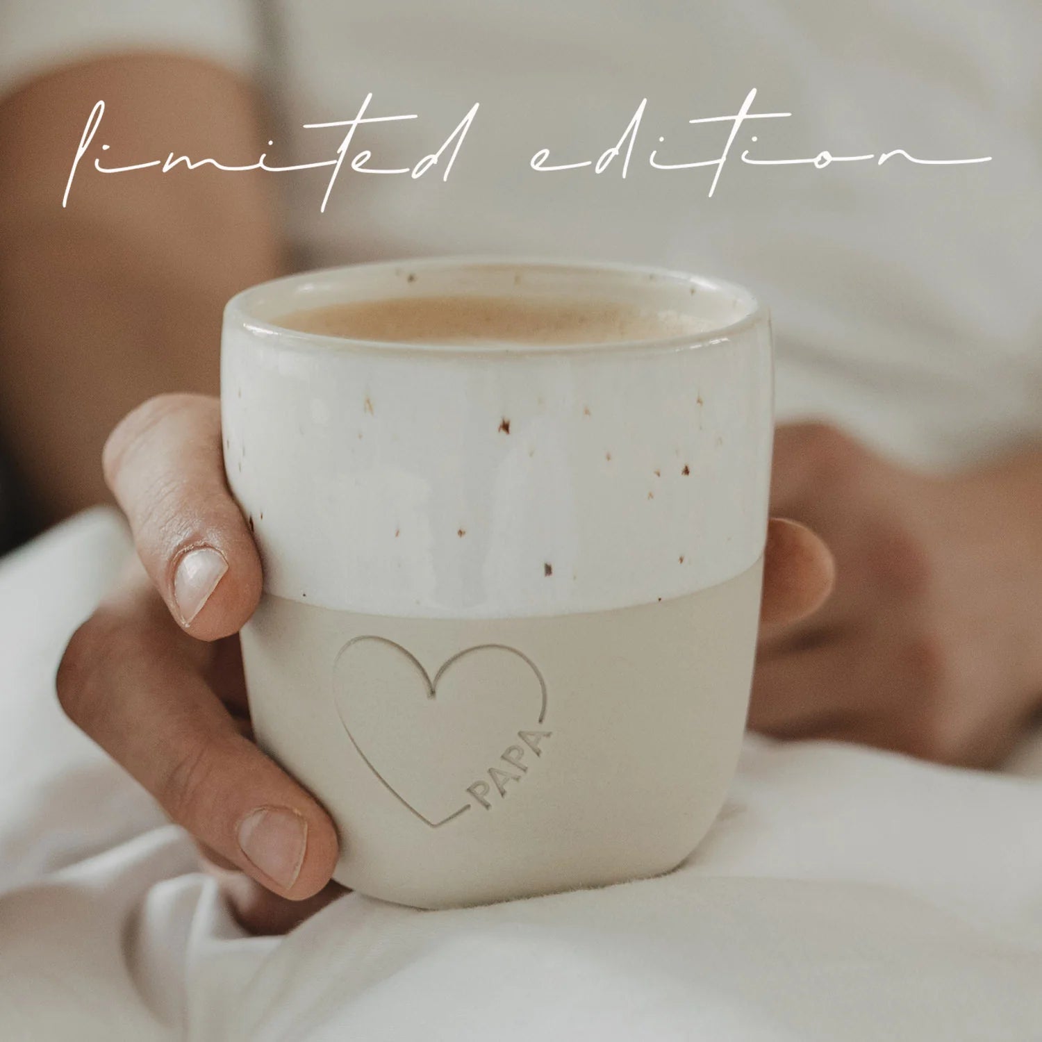 Eulenschnitt Kaffeebecher Großes Herz Papa.
