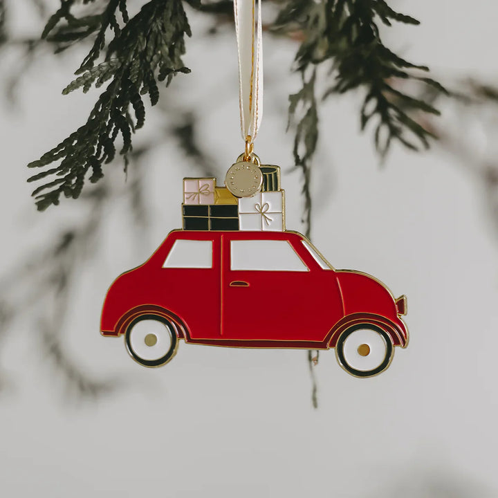 Baumschmuck "CHRISTMAS CAR" aus Metall | Eulenschnitt