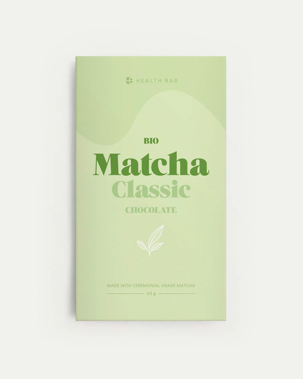 Hellgrüne Verpackung "Bio Matcha Classic Chocolate".