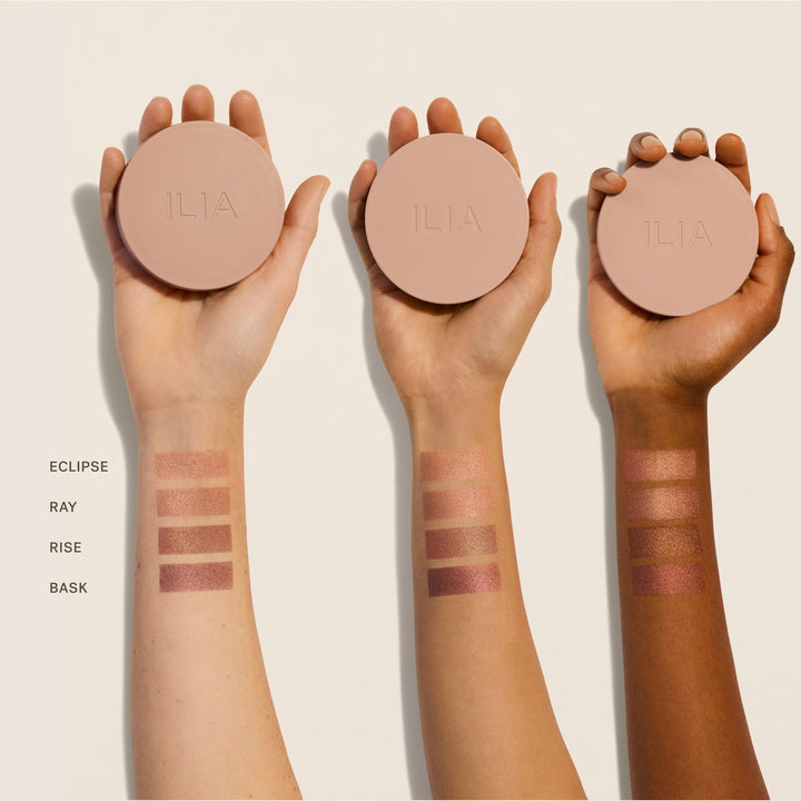 SUNSHIFT Cream Bronzer | ILIA Bronzer in den Farben BASK, ECLIPSE, RAY und RISE