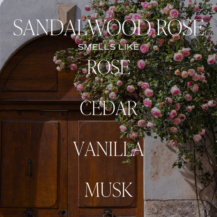 Sojawachskerze "Sandalwood Rose" - Rose, Amber, Vanille und Moschus mit Metalldeckel