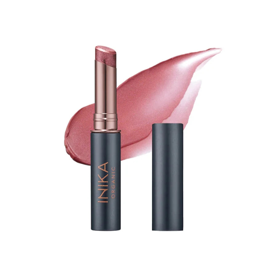 INIKA Tinted Lip Balm geöffnet vor weißem Hintergrund  North Glow