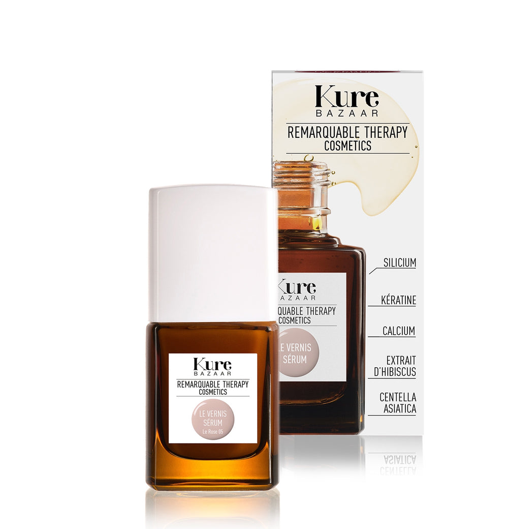 Kure Bazaar RTC Le Vernis Serum 05 Flasche und Verpackung vor weißem Hintergrund.