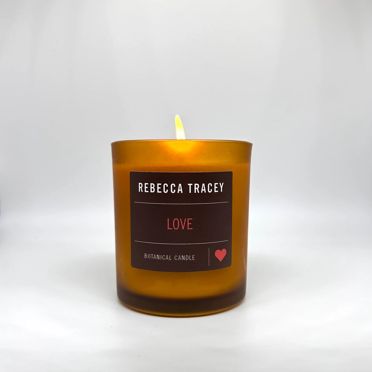 Rebecca Tracey LOVE Duftkerze mit Rose und Neroli im Braunglas