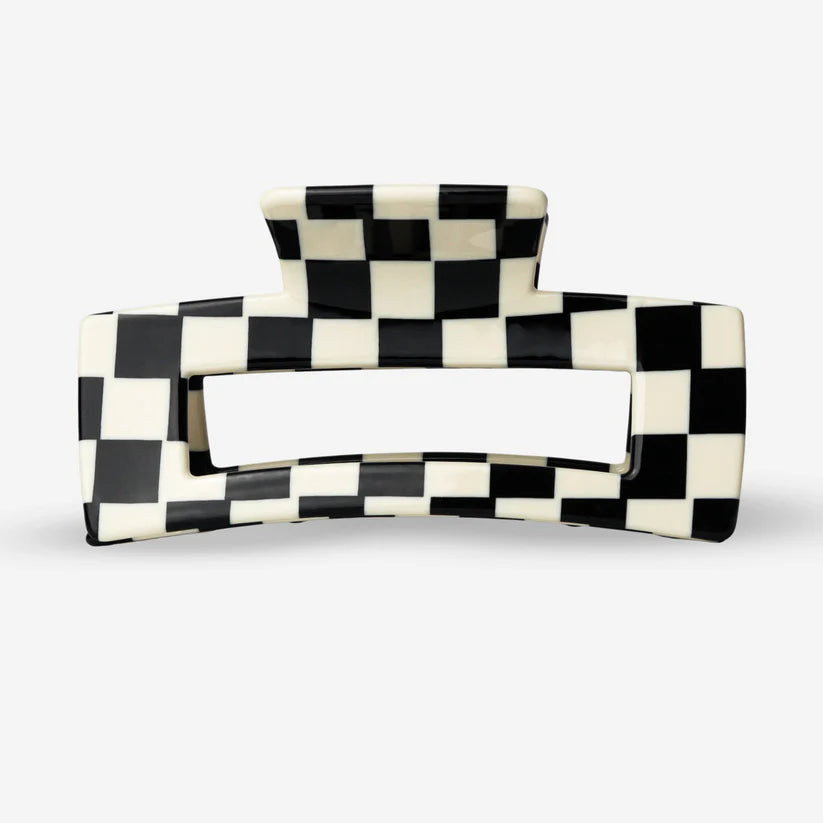 SASSTIE Big Crush Haarklammer im Black-and-White Design aus hochwertigem Cellulose-Acetat