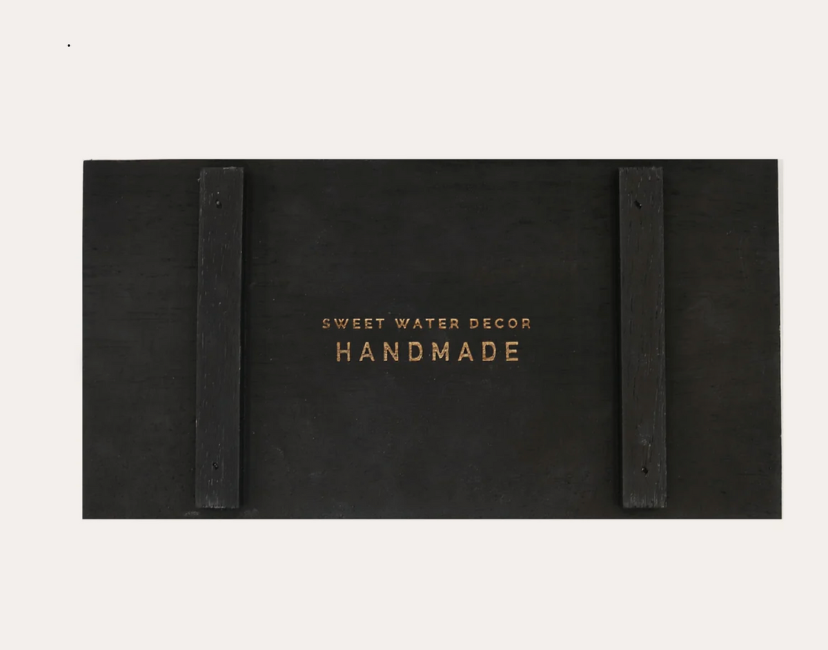 Black Wood Rectangular Tray - dekoratives Holztablett