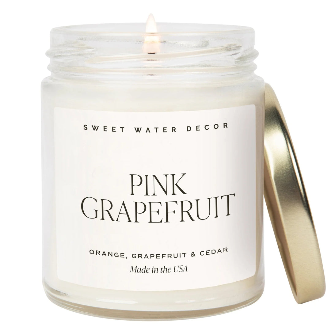 Sojawachskerze "PINK GRAPEFRUIT" mit goldenem Deckel | Sweet Water Decor North Glow