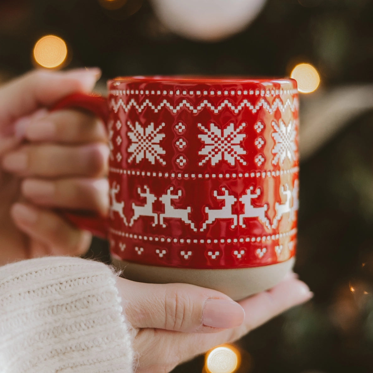 Roter Fair-Isle-Pullover Coffee Mug - Weihnachtstasse