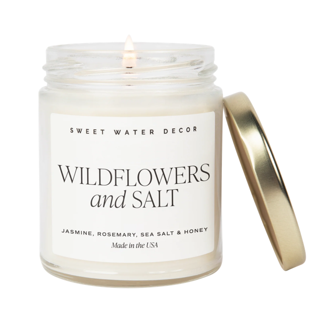 Sojawachskerze "Wildflowers and Salt" - Jasmin, Zitrone, Lilie