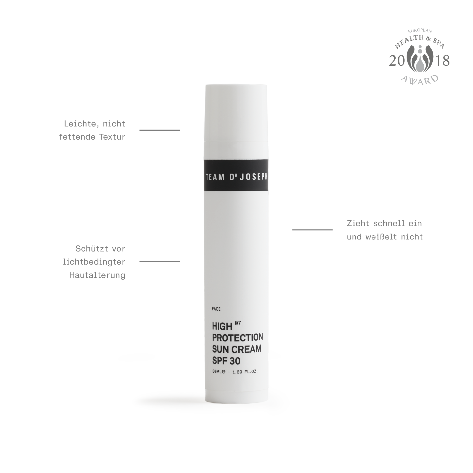 HIGH PROTECTION SUN CREAM SPF30 von Team Dr. Joseph - Sonnenschutzcreme für Gesicht und Körper.