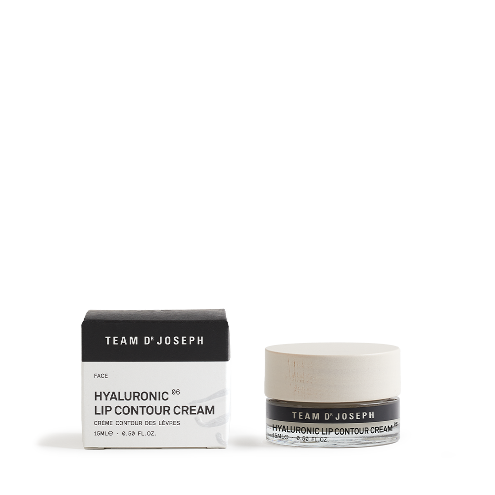 Team Dr. Joseph Hyaluronic Lip Contour Cream - Produkt neben Produktverpackung.