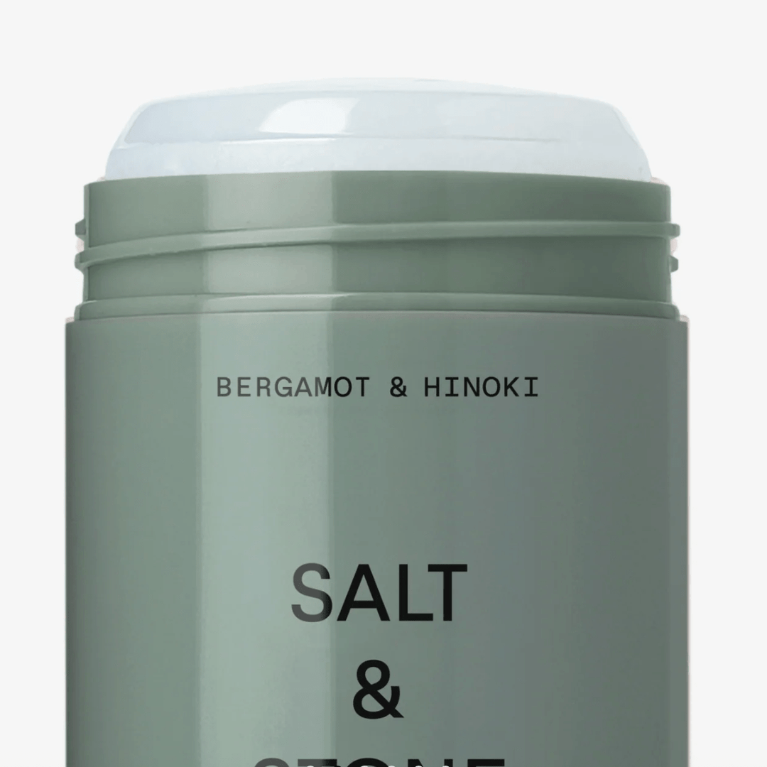 Salt & Stone Bergamot & Hinoki Deodorant Gel  geöffnet, Nahaufnahme North Glow