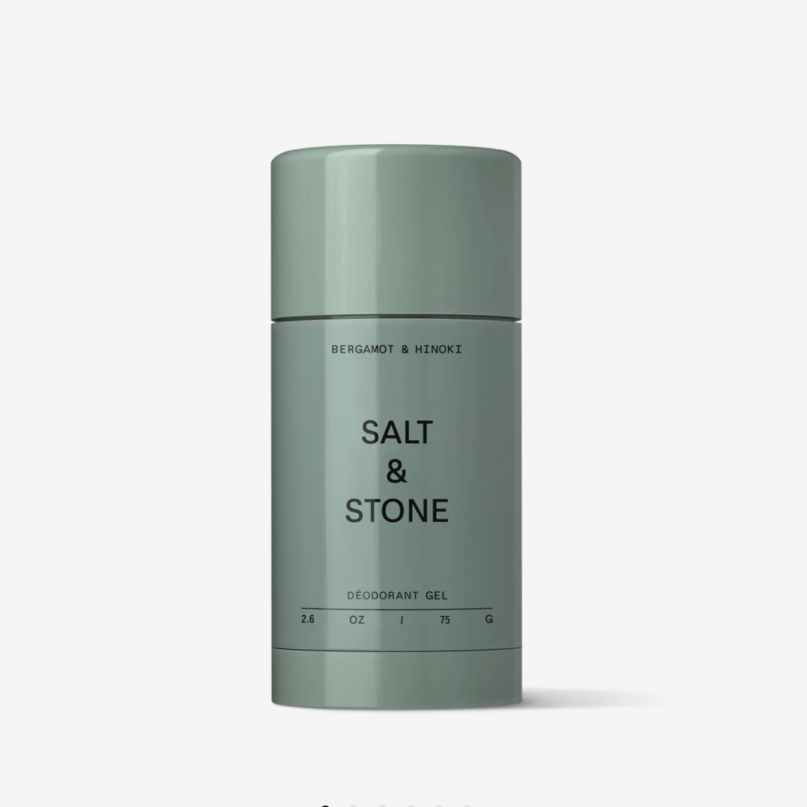 Salt & Stone Bergamot & Hinoki Deodorant Gel vor weißem Hintergrund.